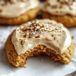 Healthy Soft Pumpkin Cookies with Salted Maple Frosting