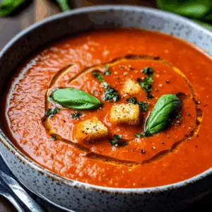 Homemade Roasted Tomato Basil Soup
