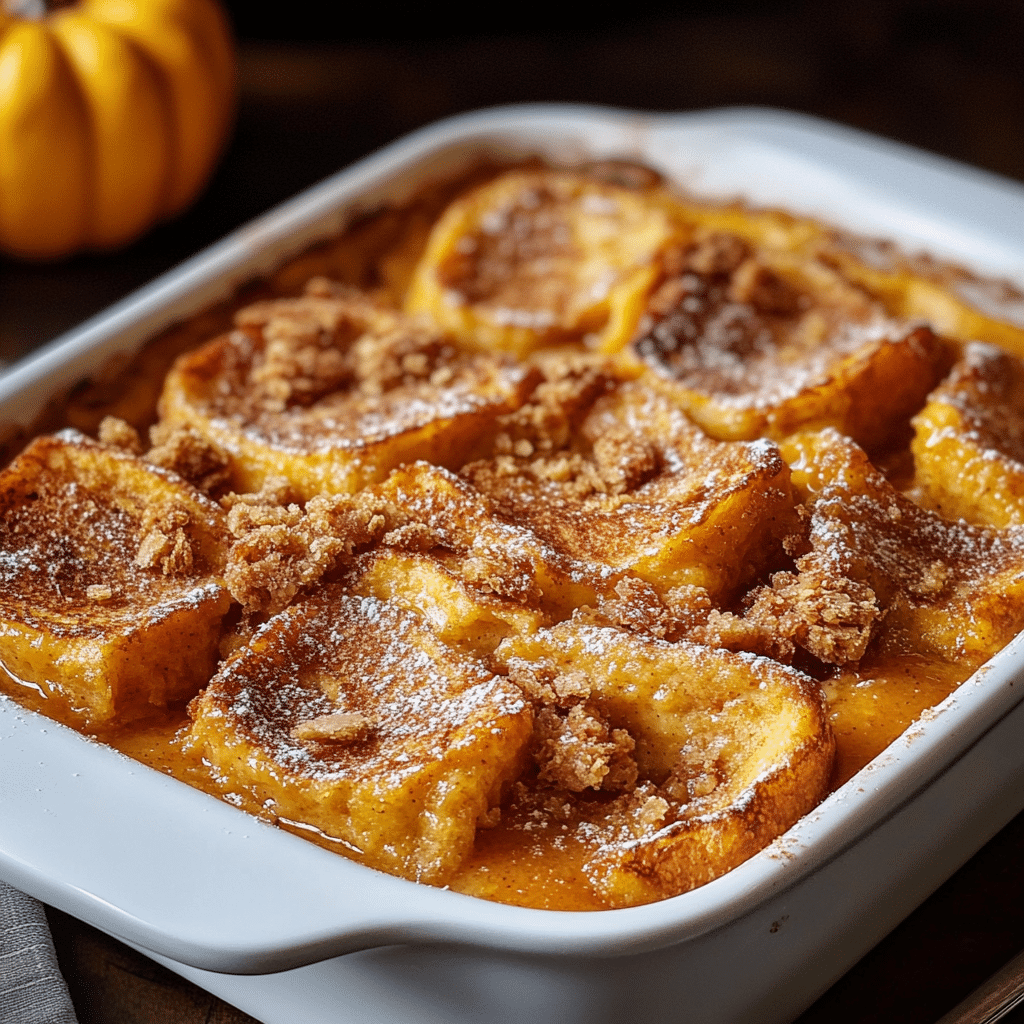 Pumpkin Pie French Toast Bake