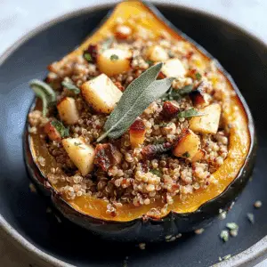 Quinoa, Apple & Sage Stuffed Acorn Squash