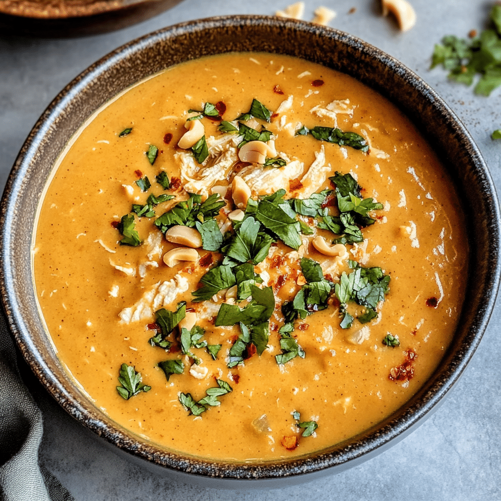 Slow Cooker Pumpkin Peanut Butter Chicken Soup