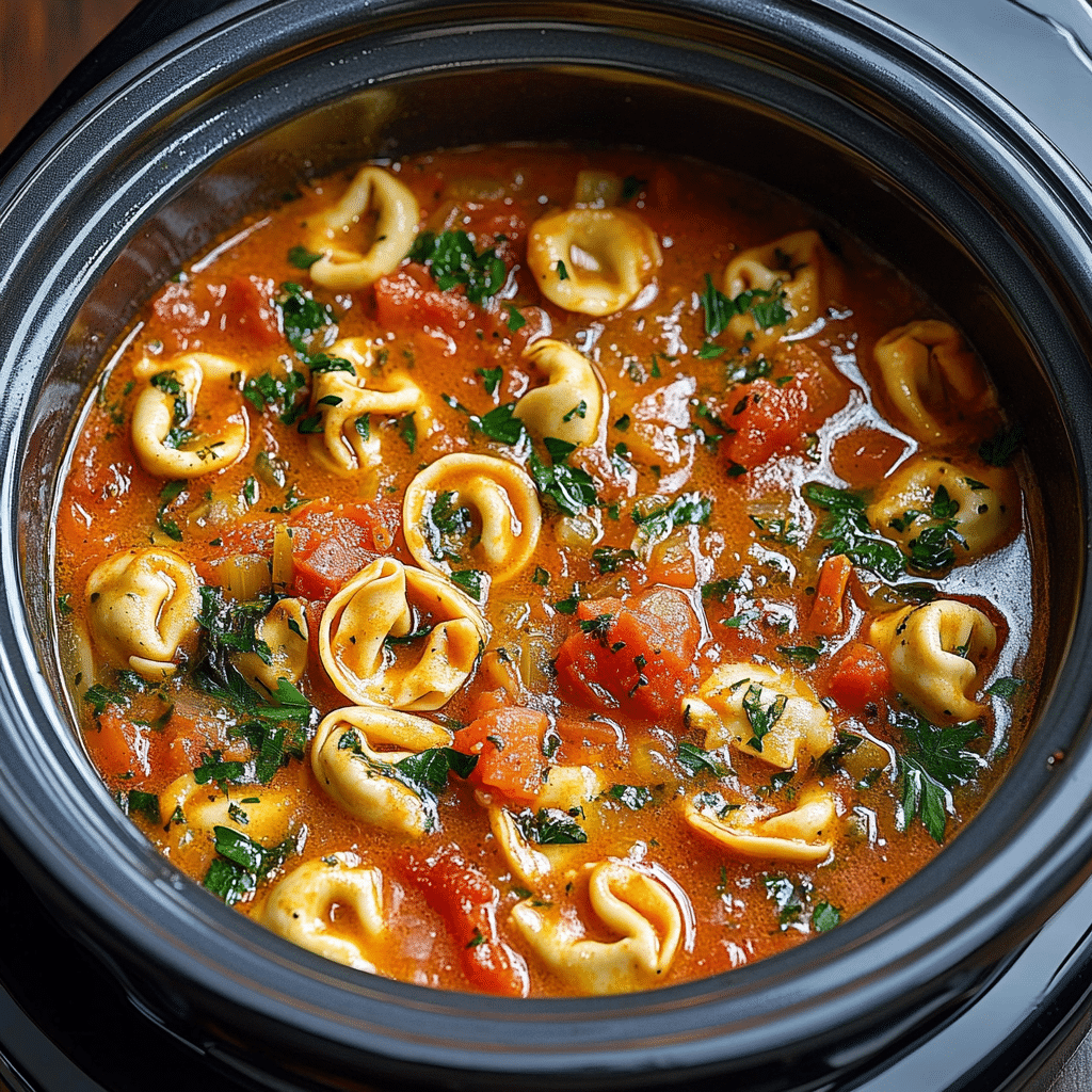 Slow Cooker Tortellini Soup