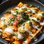 Spicy Black Bean Chicken Enchiladas with Pumpkin Sour Cream Sauce
