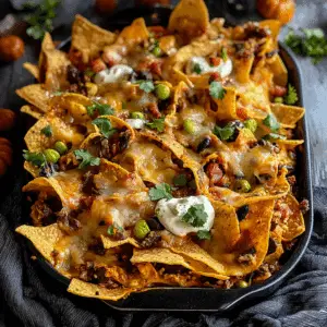 Spooky Spicy Loaded Halloween Nachos