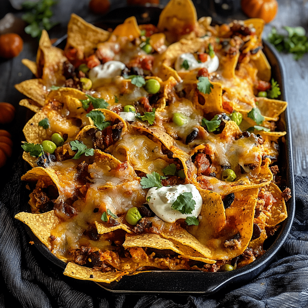 Spooky Spicy Loaded Halloween Nachos