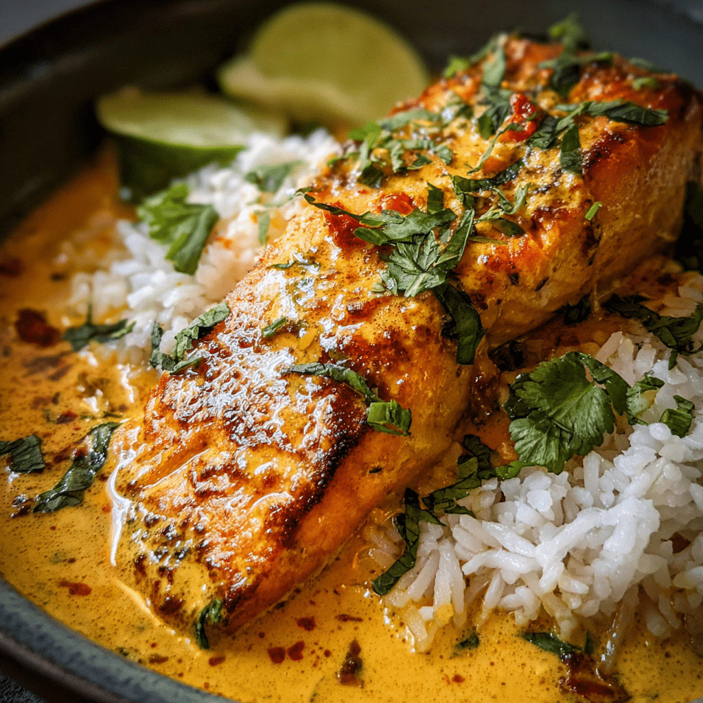 Coconut Curry Salmon with Garlic Butter