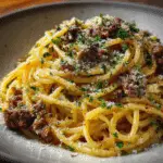 Garlic Butter Parmesan Spaghetti with Savory Beef
