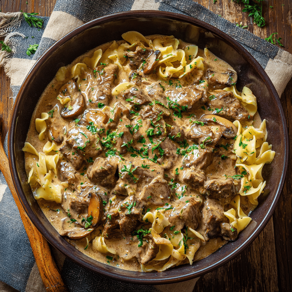 Rich Creamy Beef Stroganoff