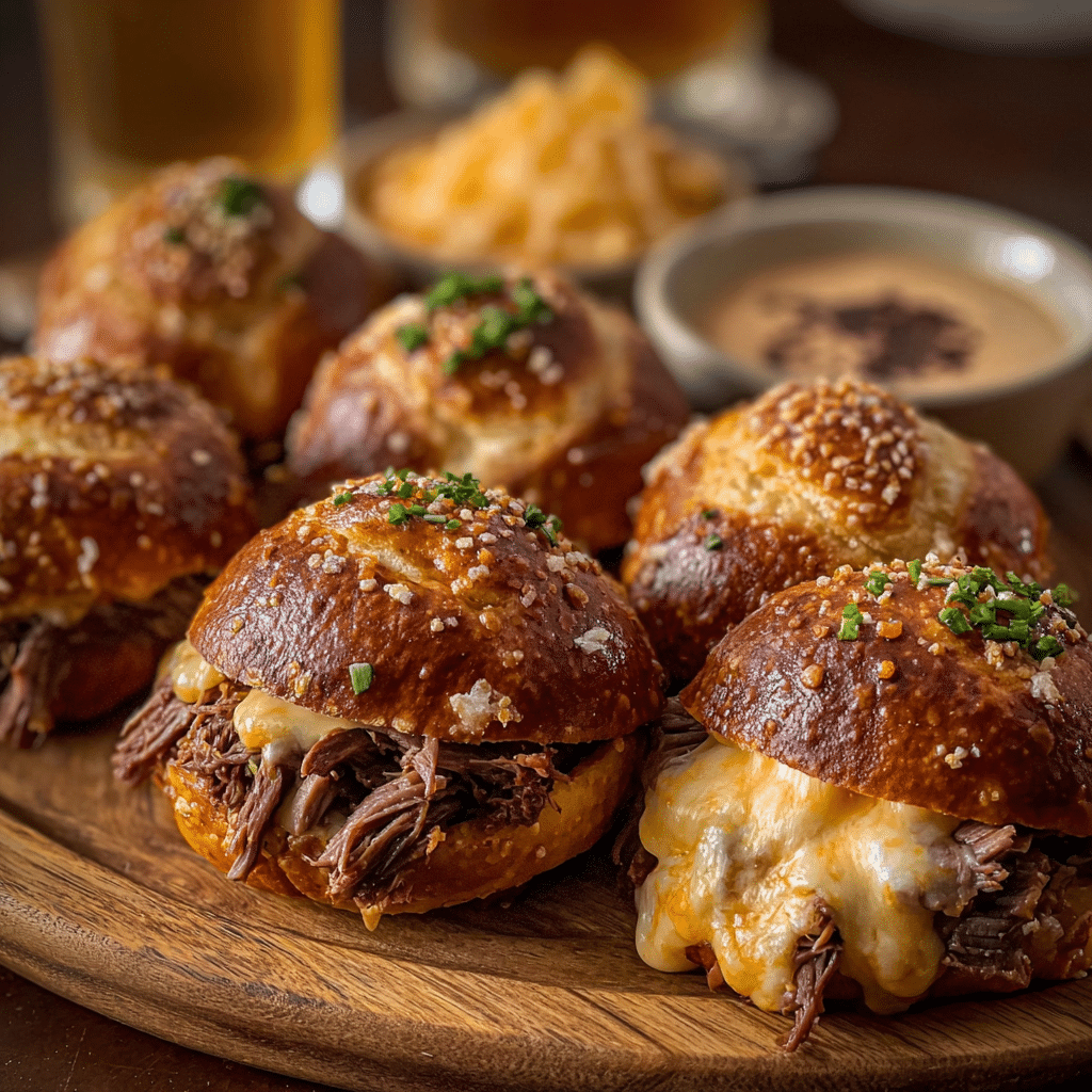 Smoked Brisket & Beer Cheese Pretzel Bombs