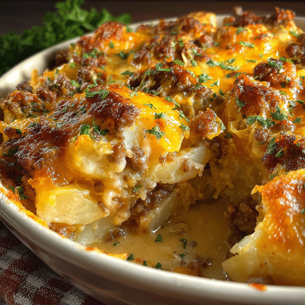 Cheesy Hamburger Potato Casserole