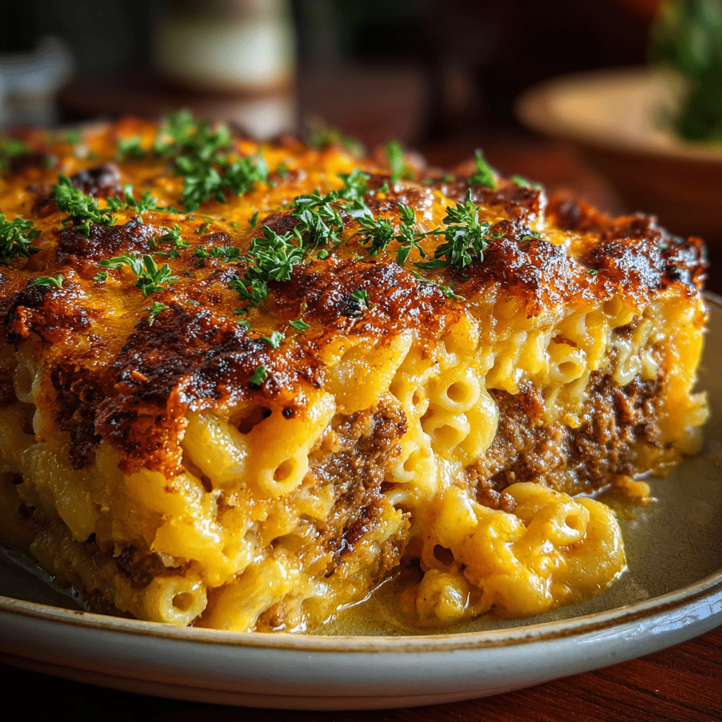 Cozy Mac and Cheese Meatloaf Casserole
