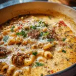 Creamy Parmesan Italian Sausage Ditalini Soup