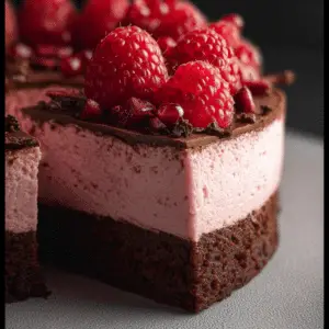Dark Chocolate Raspberry Mousse Cake