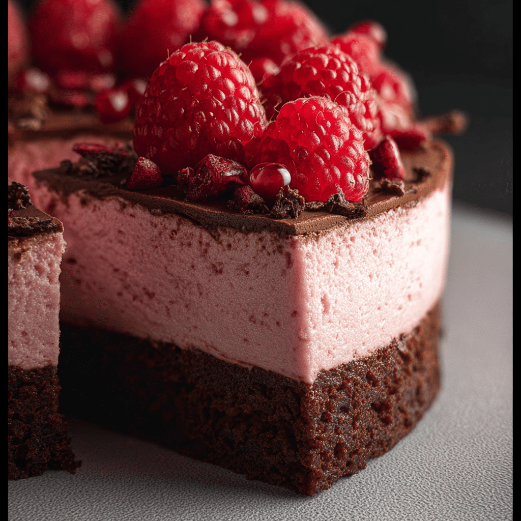 Dark Chocolate Raspberry Mousse Cake