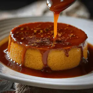Decadent Creamy Pumpkin Flan with Spiced Caramel Drizzle