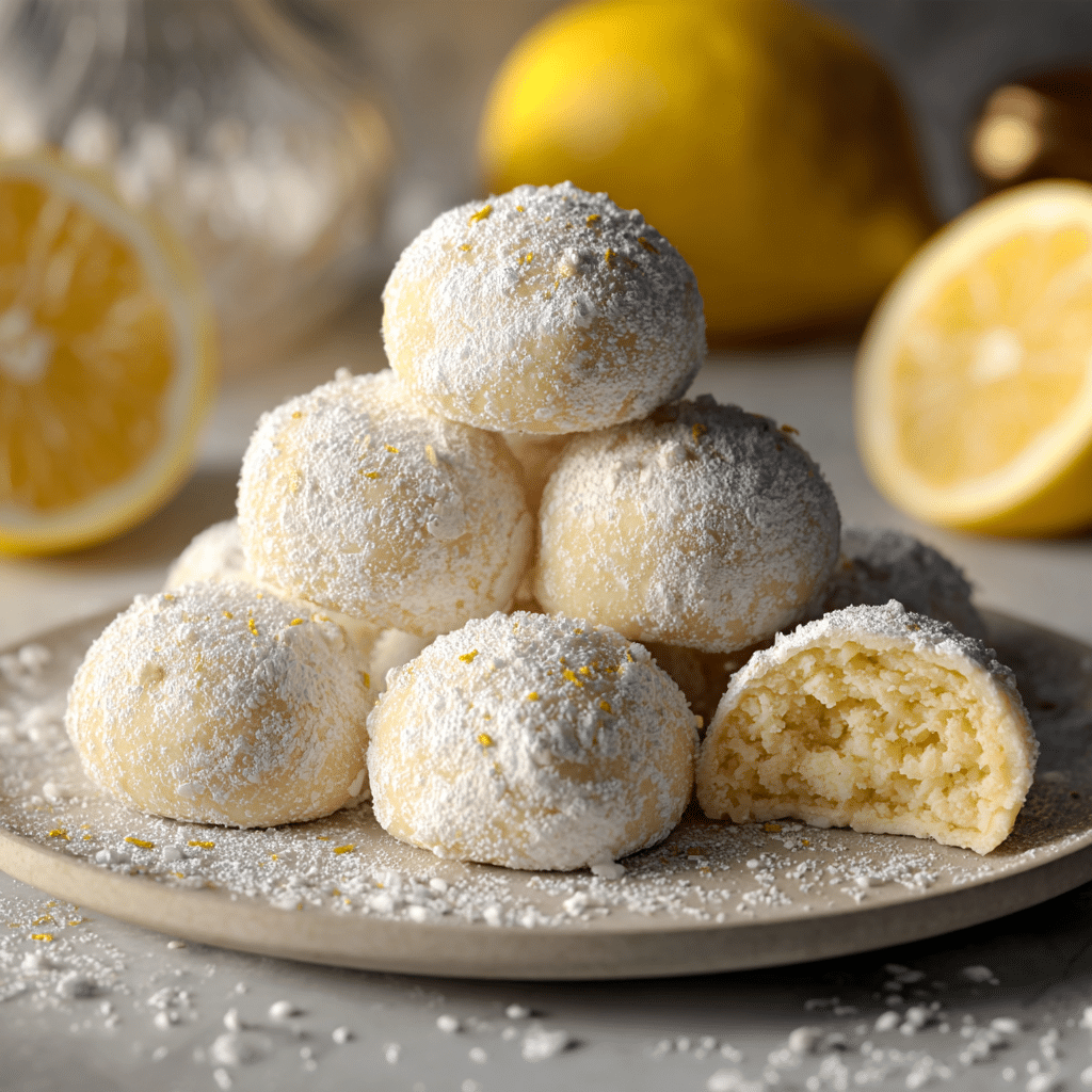 Lemon Cream Snowball Cookies