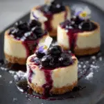 Mini White Chocolate Blueberry Cheesecakes