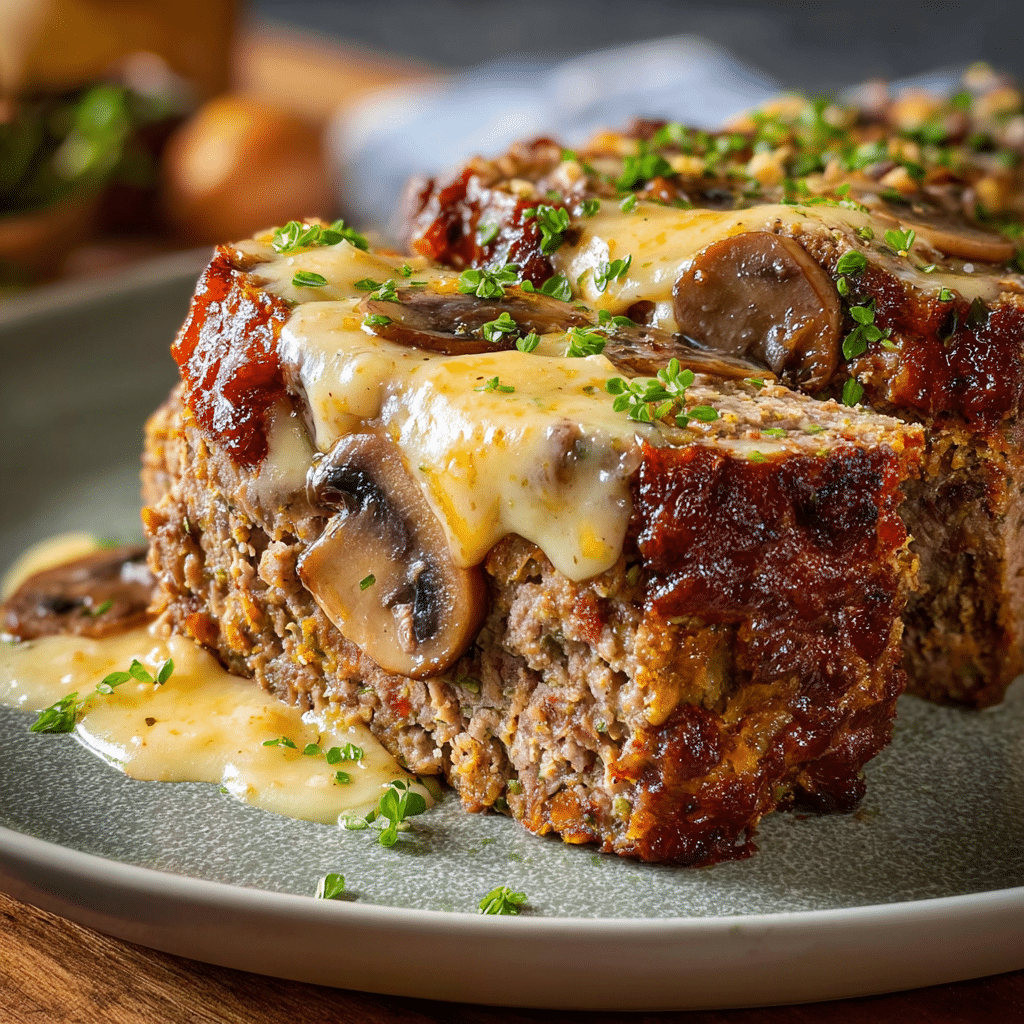 Mushroom Swiss Meatloaf