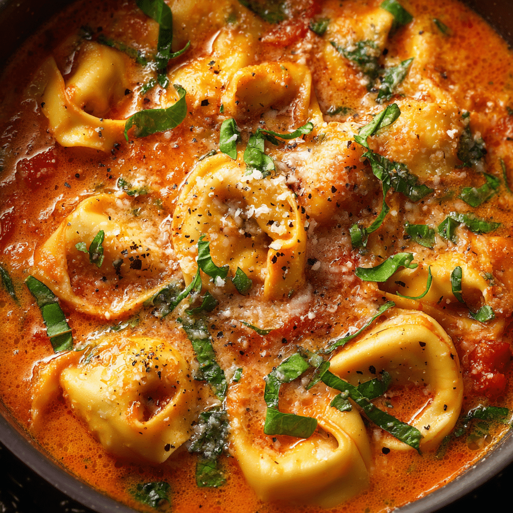 Parmesan Tomato Tortellini Soup