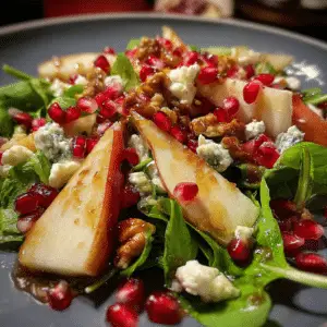 Pear, Pomegranate & Blue Cheese Salad