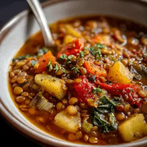 Vegan Mediterranean Lentil Vegetable Soup
