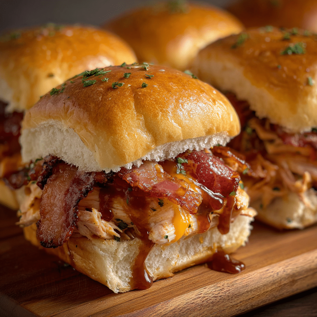 Bacon Ranch BBQ Chicken Sliders