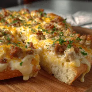 Biscuits and Sausage Gravy Breakfast Pizza