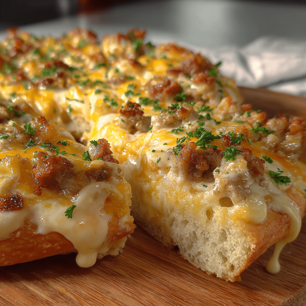 Biscuits and Sausage Gravy Breakfast Pizza