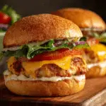 Cheddar Ranch Chicken Burgers