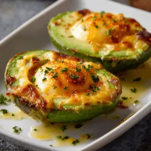 Cheesy Avocado Eggs