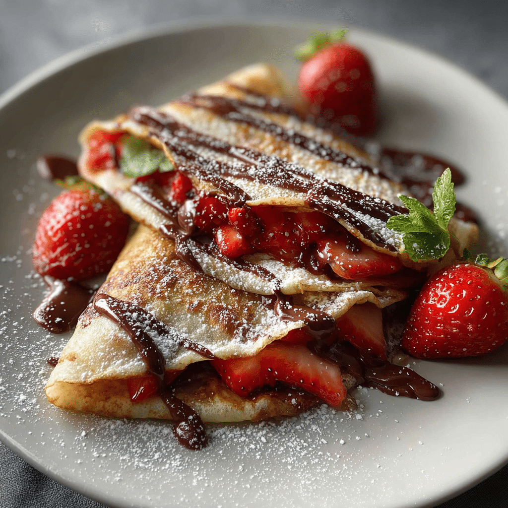Nutella Strawberry Crepes