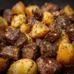 One Pan Garlic Butter Steak Bites and Potatoes