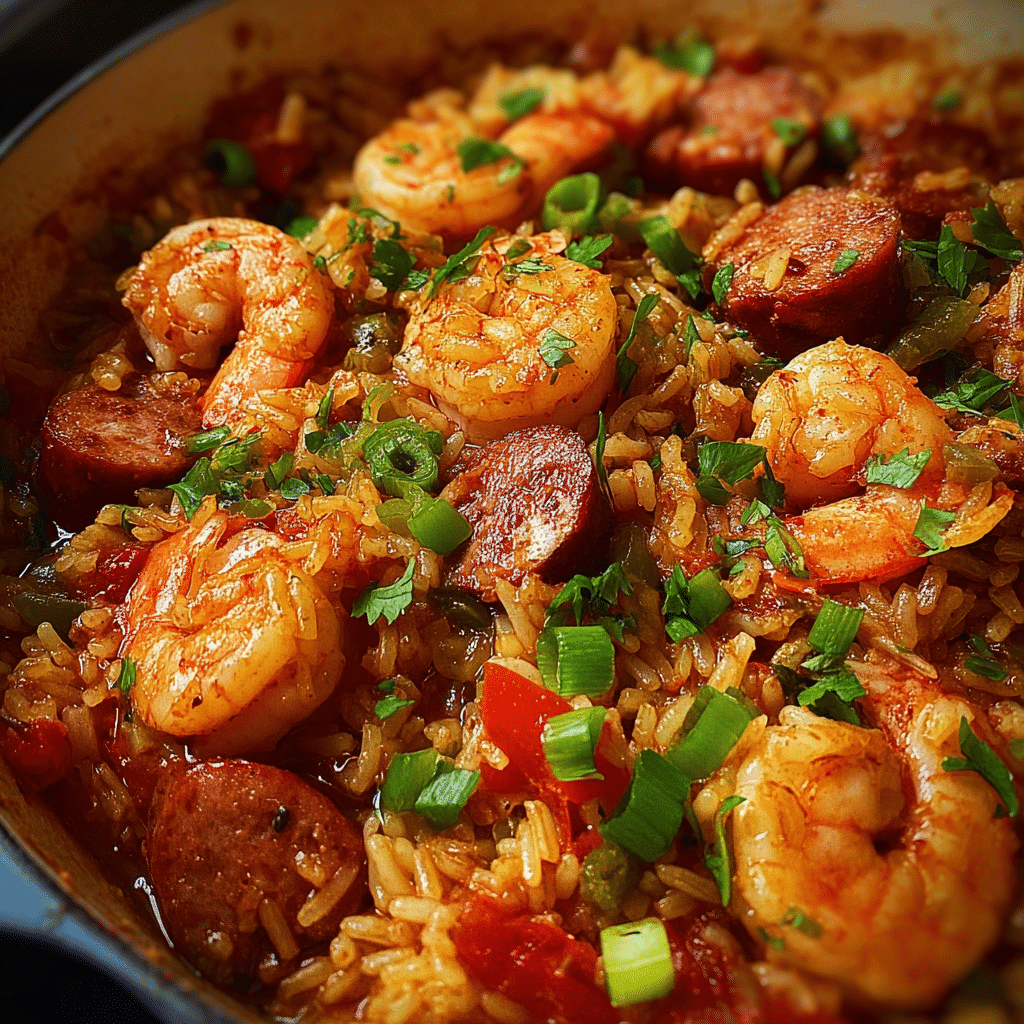 One Pot Shrimp and Sausage Jambalaya