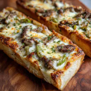 Philly Cheesesteak Cheesy Bread
