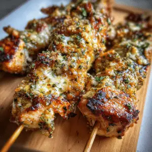 Ranch Garlic Parmesan Chicken Skewers