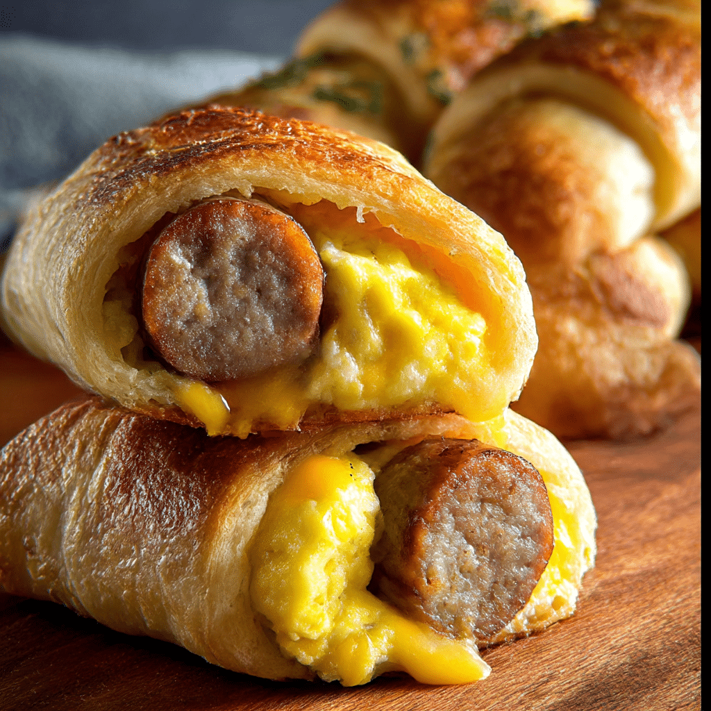 Sausage Egg and Cheese Breakfast Roll-Ups