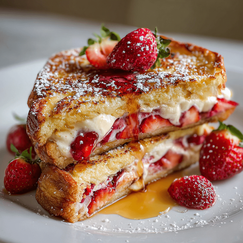 Strawberry Cream Stuffed French Toast