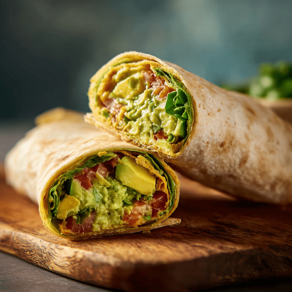 Vegan Hummus Avocado Wrap