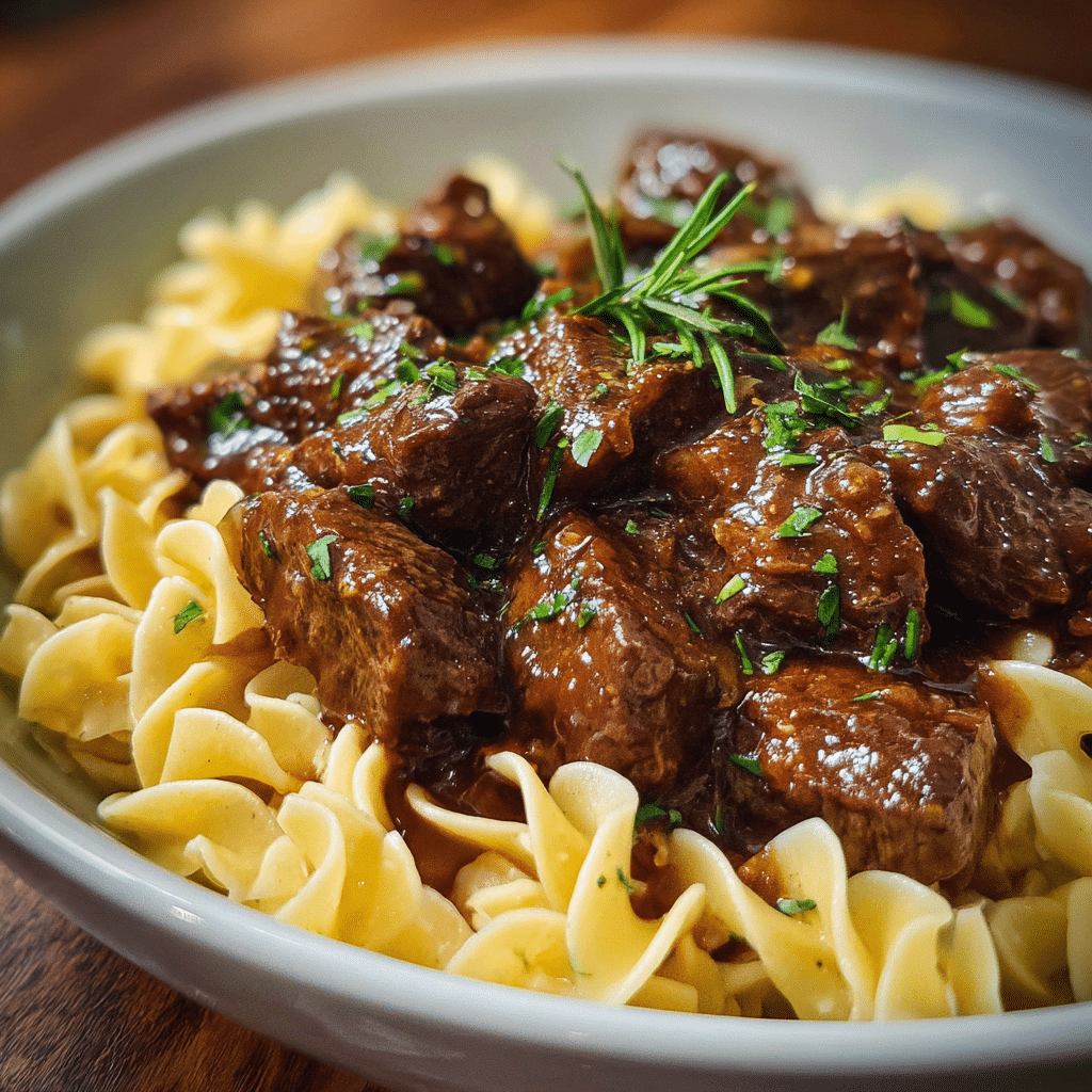 Beef Tips and Noodles