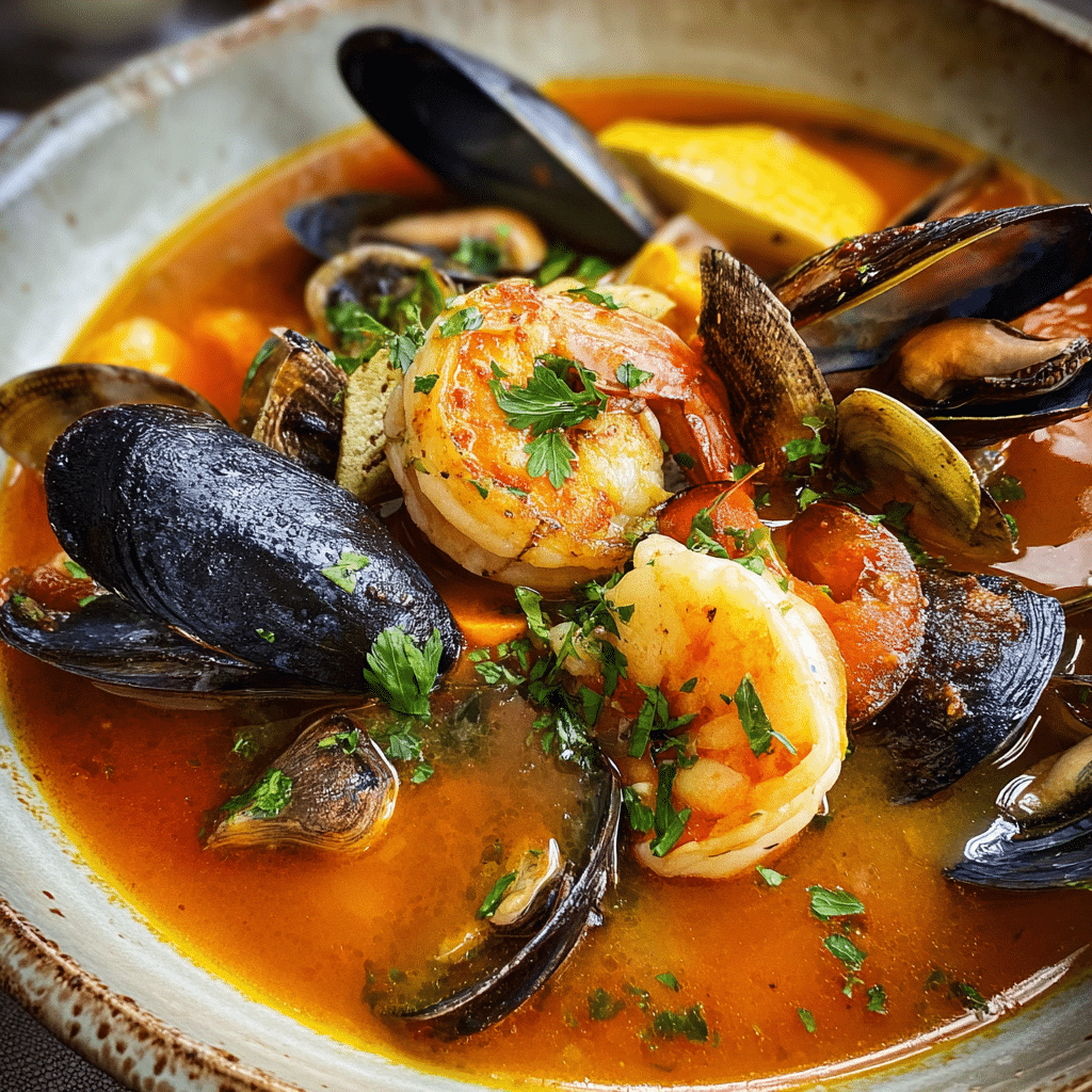 Bouillabaisse with Mussels and Shrimp