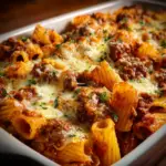 Cheesy Beef Rigatoni Bake