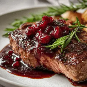 Cranberry Balsamic Ribeye Steak