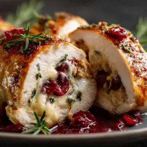 Cranberry Brie Stuffed Chicken Breasts
