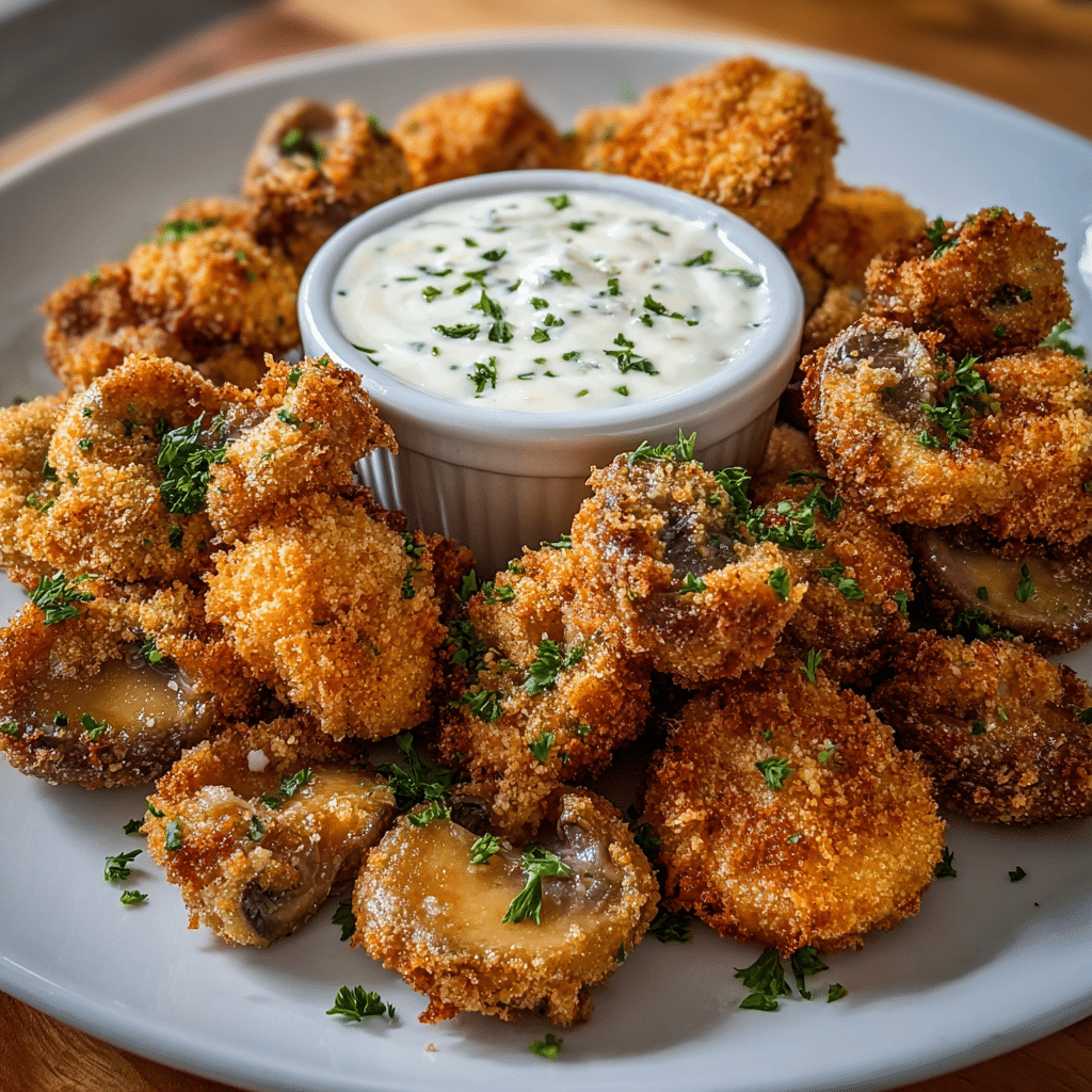 Fried Mushrooms with Ranch Dip