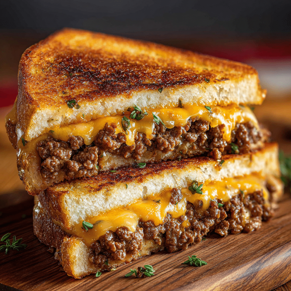 Ground Beef Grilled Cheese