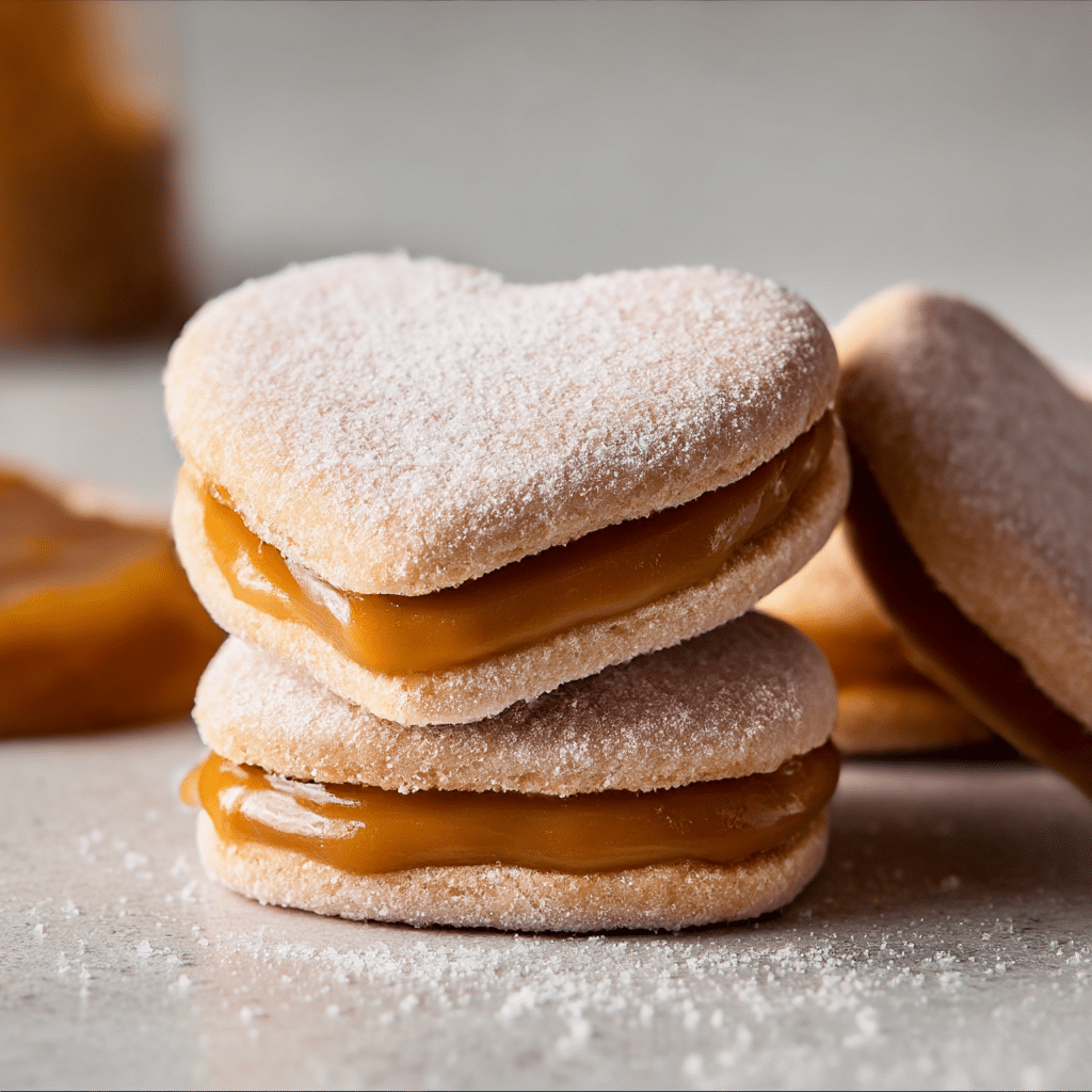 Heart-Shaped Alfajores with Dulce de Leche Filling