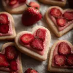 Heart-Shaped Strawberry Shortbread Cookies
