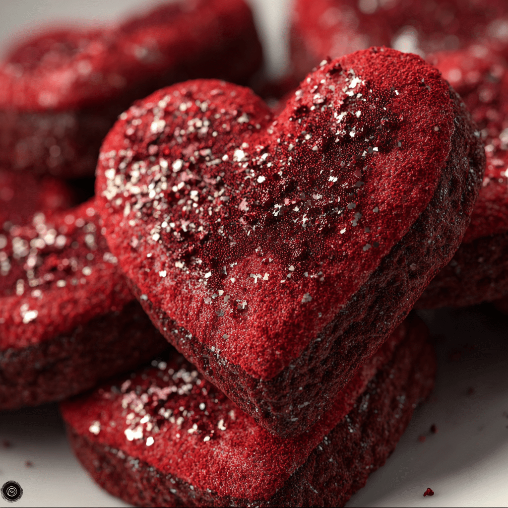 Red Velvet Chocolate Heart Cookies