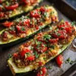 Bruschetta Quinoa Zucchini Boats