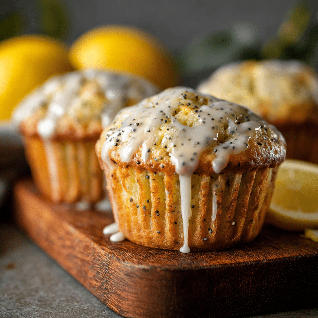 Glazed Lemon Poppy Seed Muffins